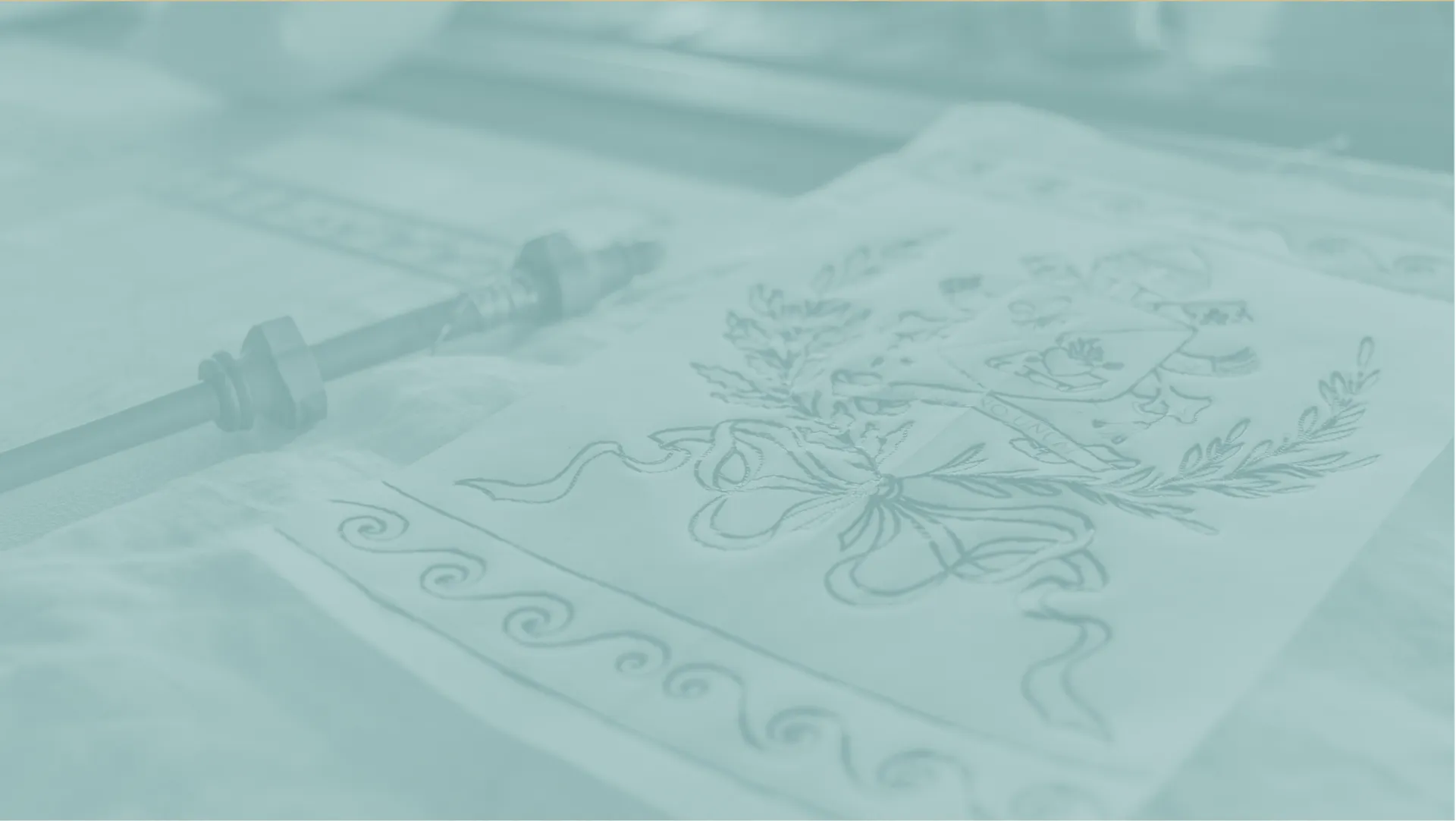 Disegno preparatorio di un ricamo su carta